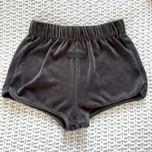Essentials Fear of God gray velour velvet sweat shorts size XS